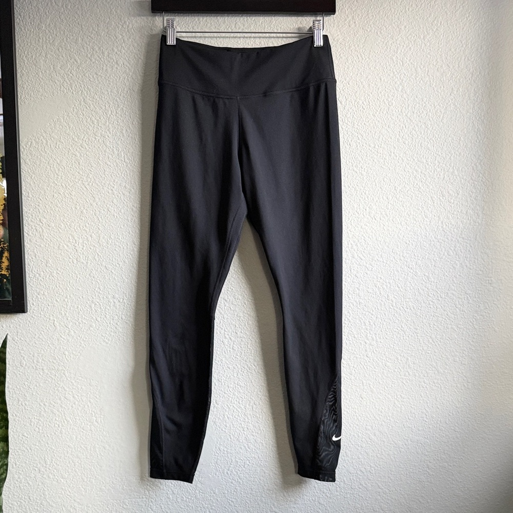 Nike Black Tight Leggings with Mesh Calf